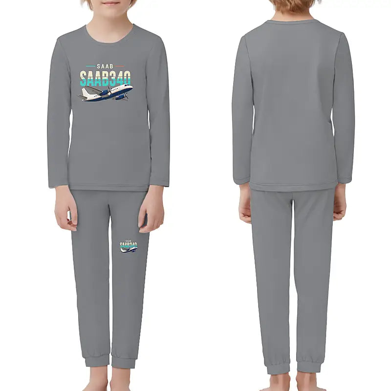 Saab 340B - Children Pajamas - Original Chest - Gray