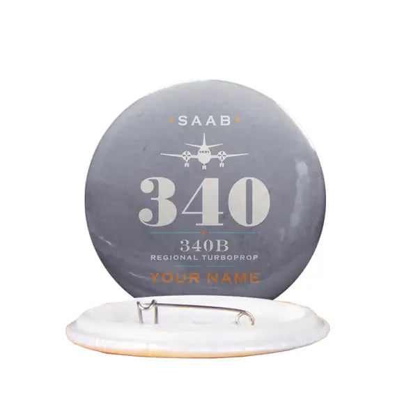 Saab 340B - Heritage + Name - Pin - Gray