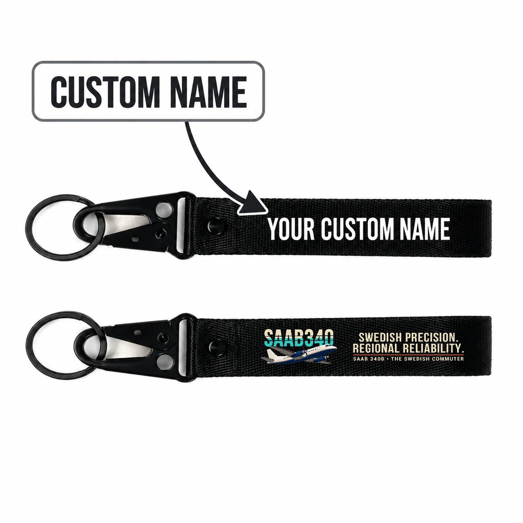 Saab 340B Hawk-Shaped Key Chains - Black - Original - Personalized