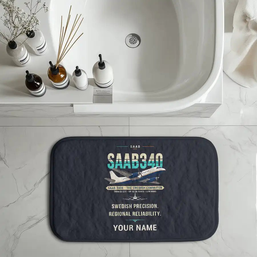 Saab 340B - Original + Name - Bath Mat