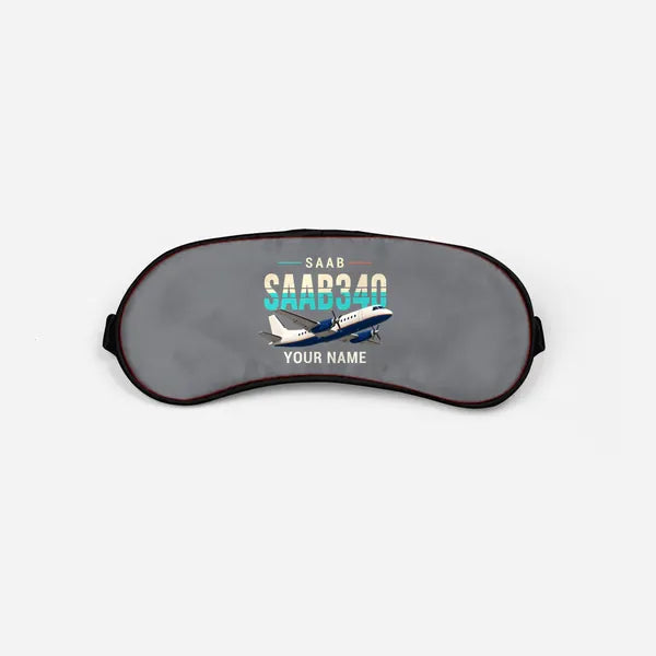 Saab 340B - Original + Name - Sleep Mask - Gray