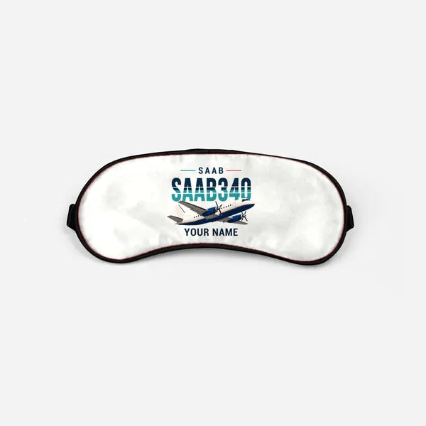 Saab 340B - Original + Name - Sleep Mask - White