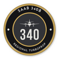 Thumbnail for Saab 340B Patches - Circle - Black Gold