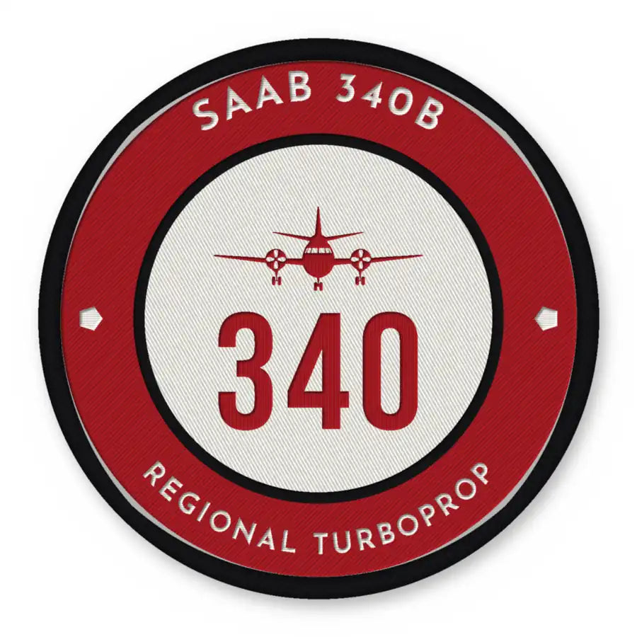 Saab 340B Patches - Circle - Red White