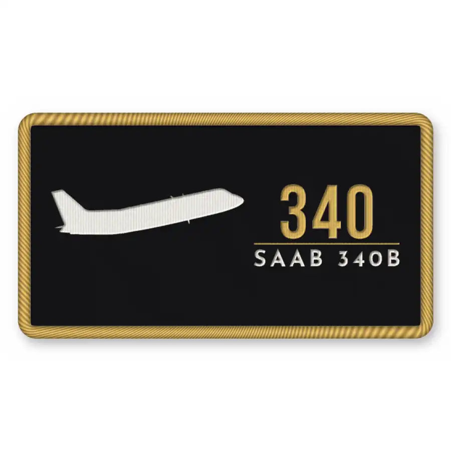 Saab 340B Patches - Rectangle - Black Gold
