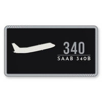 Thumbnail for Saab 340B Patches - Rectangle - Black Silver