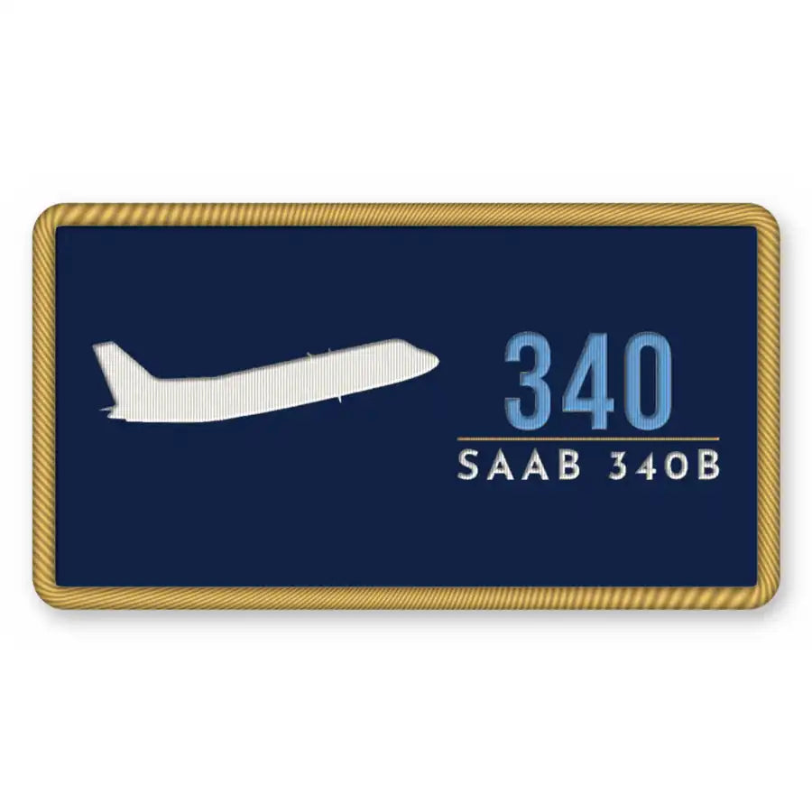 Saab 340B Patches - Rectangle - Navy Sky