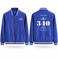 Thumbnail for Saab 340B Stylish Jackets - Baseball Collar - Heritage - Royal Blue