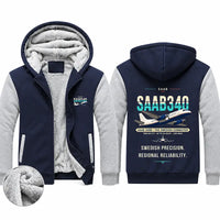 Thumbnail for Saab 340B Zipped Sweatshirts - Original - Navy & Gray