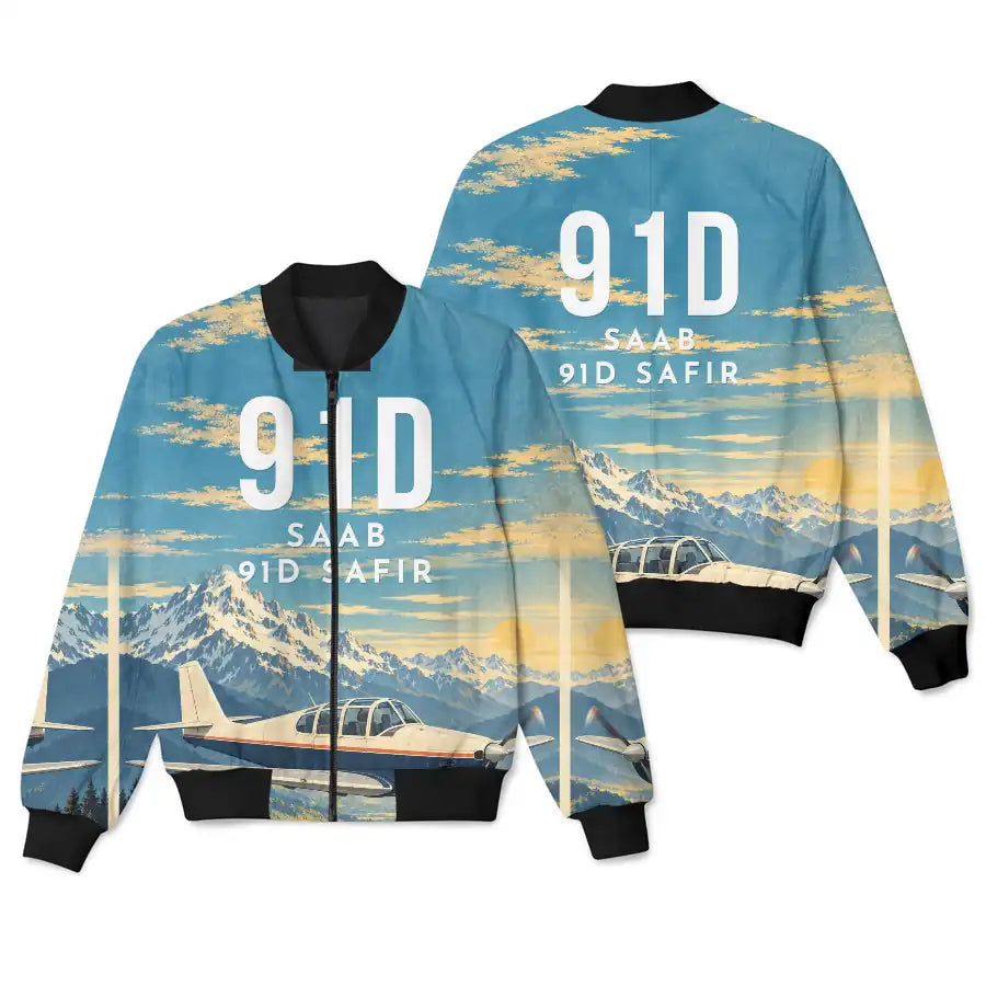 Saab 91D Safir 3D All-Over Print Clothing - Bomber Jacket - 3D