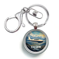 Thumbnail for Saab 91D Safir - 3D + Name - Circle Key Chain - Full Print