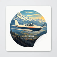 Thumbnail for Saab 91D Safir - 3D + Name - Circle Sticker - Peel