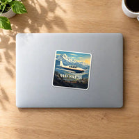 Thumbnail for Saab 91D Safir - 3D + Name - Square Sticker - MacBook
