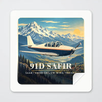 Thumbnail for Saab 91D Safir - 3D - Square Sticker - Peel