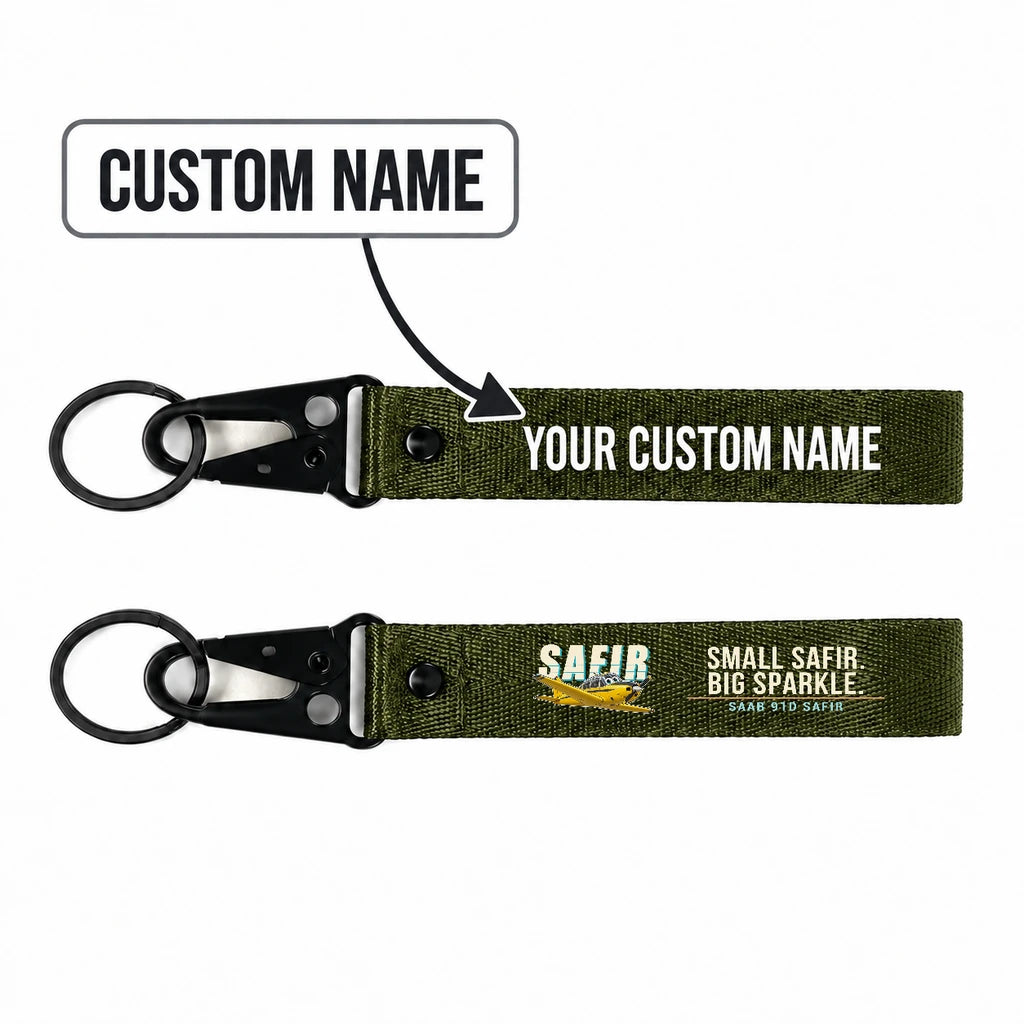 Saab 91D Safir Hawk-Shaped Key Chains - Dark Green - Cartoon - Personalized