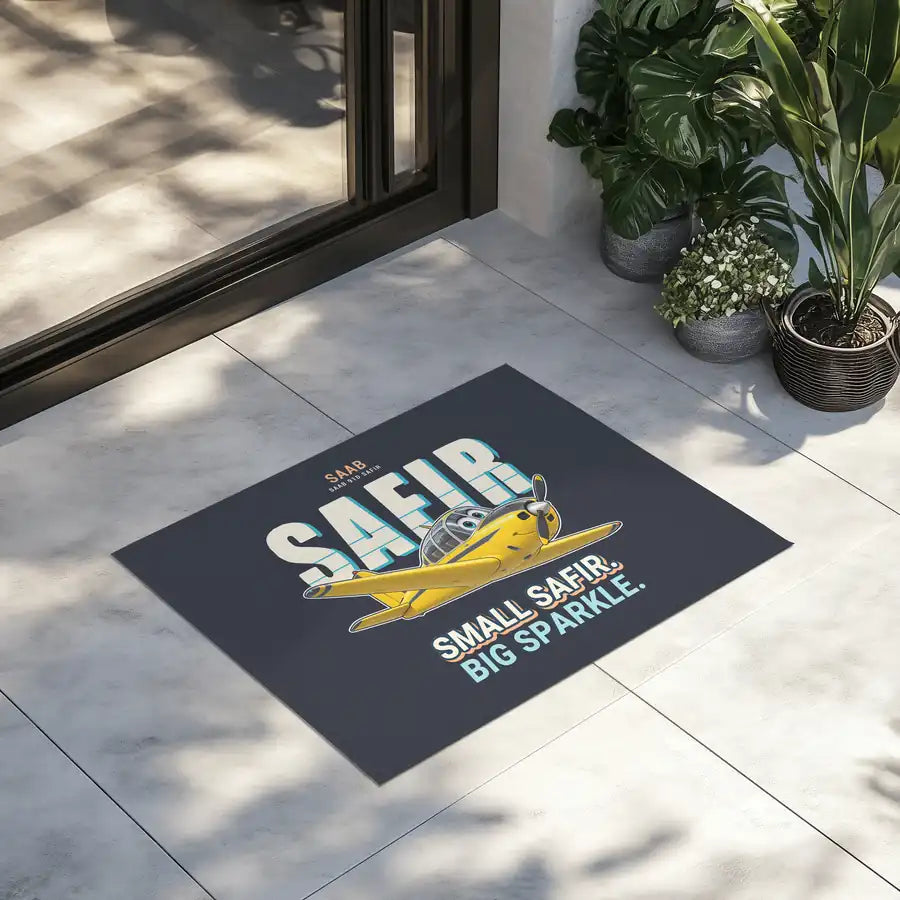 Saab 91D Safir - Cartoon - Door Mat