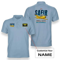 Thumbnail for Saab 91D Safir - Cartoon - Double-Side Polo - Light Blue + Name