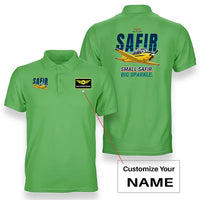 Thumbnail for Saab 91D Safir - Cartoon - Double-Side Polo - Light Green + Name