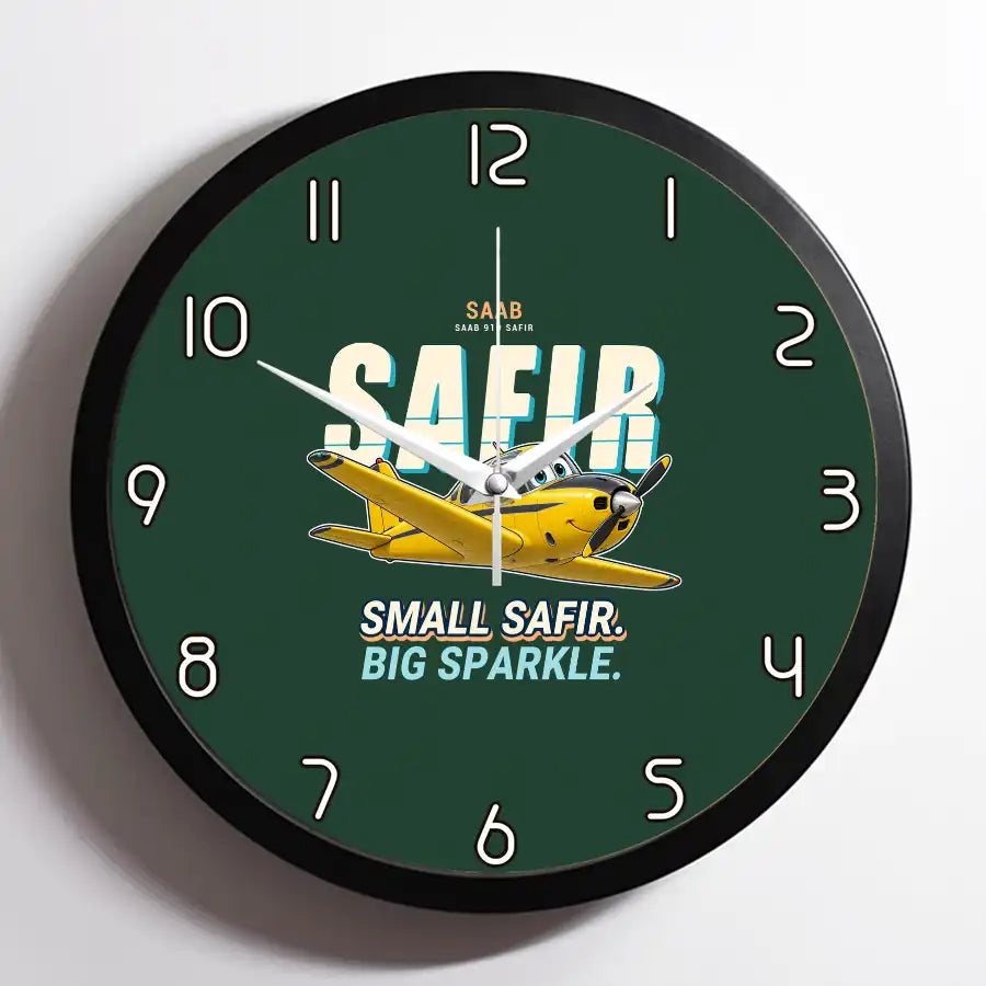 Saab 91D Safir - Cartoon - Framed - Dark Green