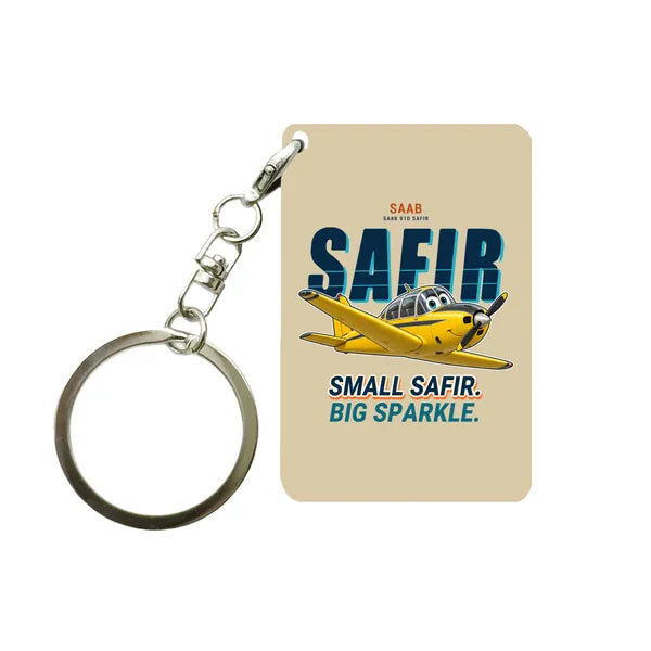 Saab 91D Safir - Cartoon - Key Chain - Beige