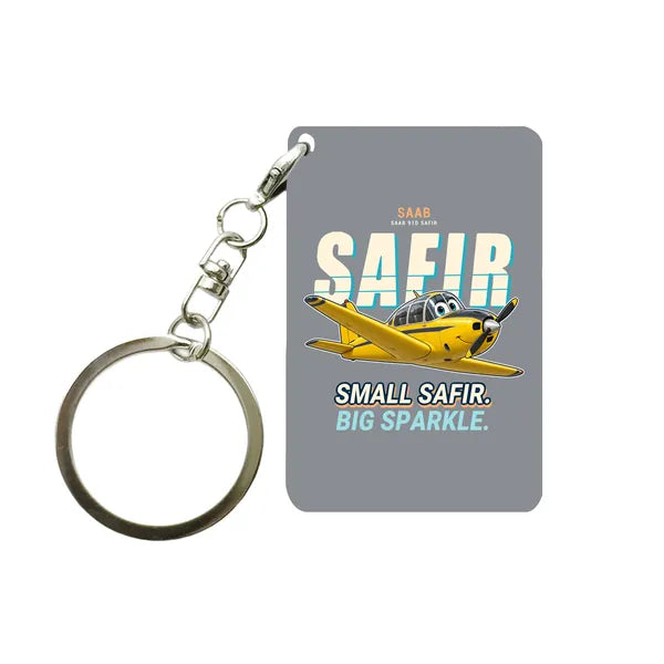 Saab 91D Safir - Cartoon - Key Chain - Gray
