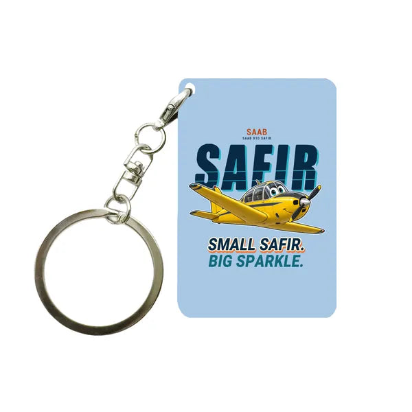 Saab 91D Safir - Cartoon - Key Chain - Light Blue