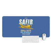 Thumbnail for Saab 91D Safir - Cartoon + Name - Desk Mat - Blue