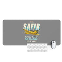 Thumbnail for Saab 91D Safir - Cartoon + Name - Desk Mat - Gray
