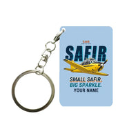Thumbnail for Saab 91D Safir - Cartoon + Name - Key Chain - Light Blue