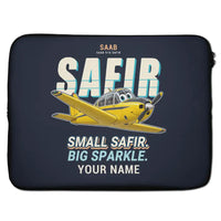 Thumbnail for Saab 91D Safir - Cartoon + Name - Laptop Sleeve