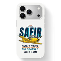 Thumbnail for Saab 91D Safir - Cartoon + Name - MagSafe iPhone 17 Pro - White