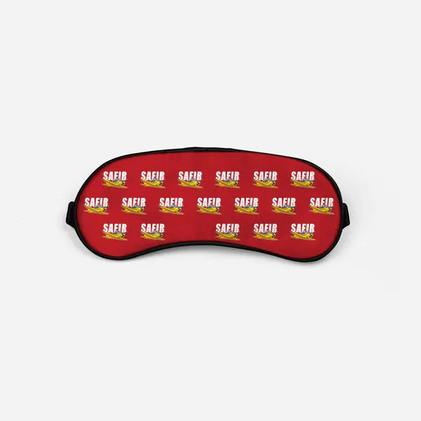 Saab 91D Safir - Cartoon Pattern - Sleep Mask - Red