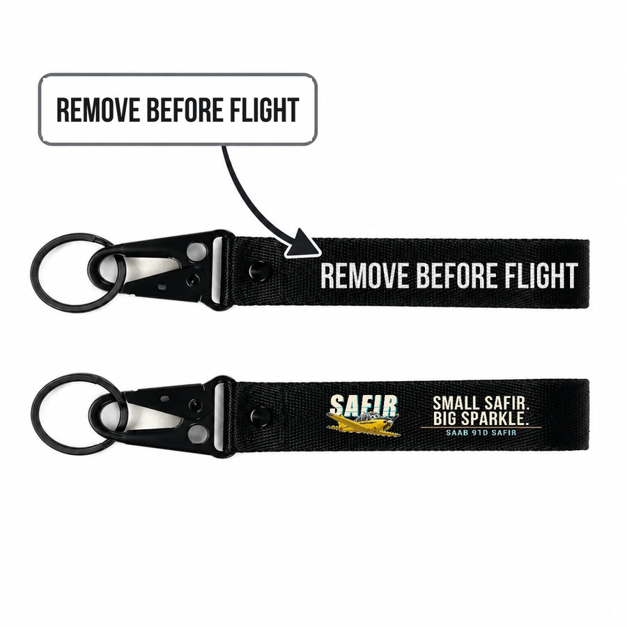 Saab 91D Safir Hawk-Shaped Key Chains - Black - Cartoon - Remove Before Flight