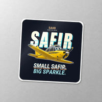 Thumbnail for Saab 91D Safir - Cartoon - Square Sticker - Close-up