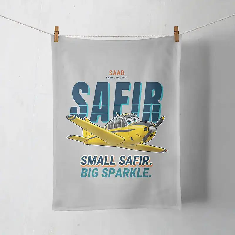 Saab 91D Safir - Cartoon - Towel - Light Gray