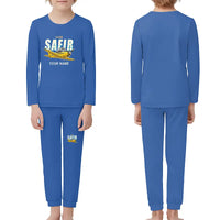 Thumbnail for Saab 91D Safir - Children Pajamas - Cartoon Chest + Name - Blue