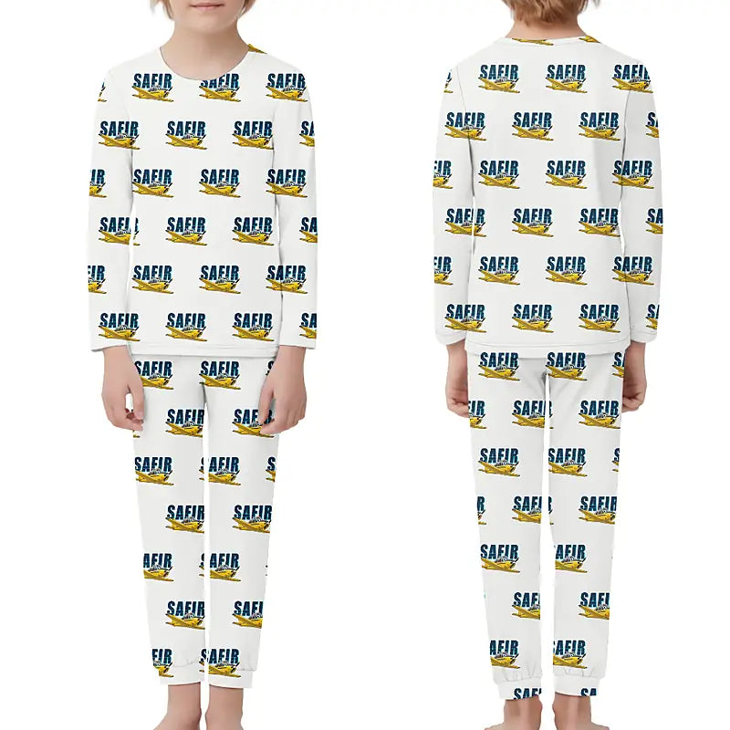 Saab 91D Safir - Children Pajamas - Cartoon Pattern - White