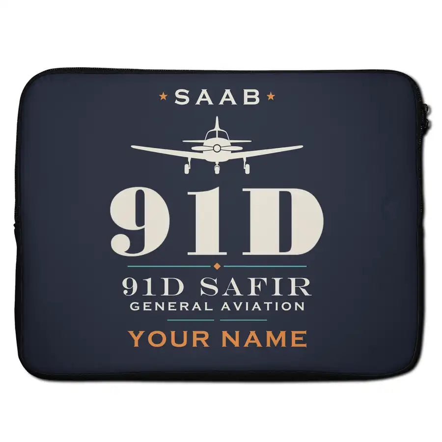 Saab 91D Safir - Heritage + Name - Laptop Sleeve