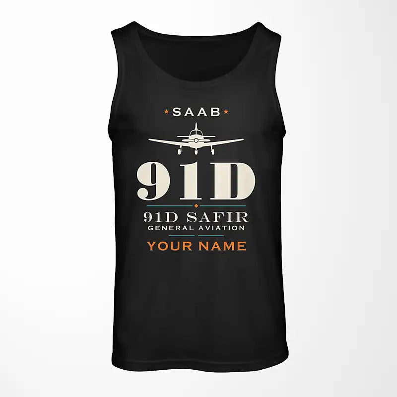 Saab 91D Safir - Heritage + Name - Tank Top - Black