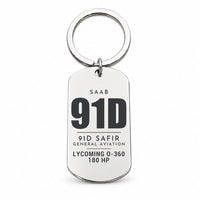 Thumbnail for Saab 91D Safir - Key Chain - Tag - Silver