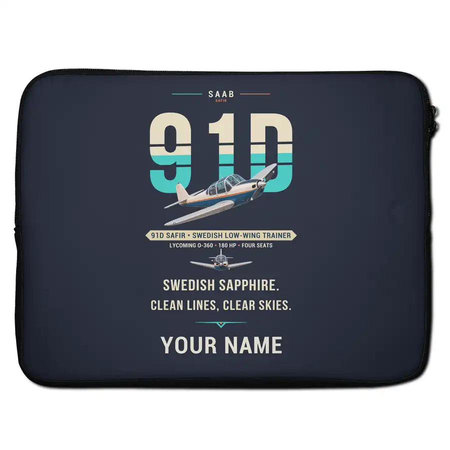 Saab 91D Safir - Original + Name - Laptop Sleeve