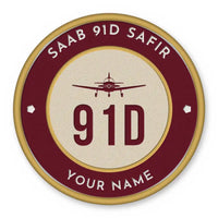 Thumbnail for Saab 91D Safir Patches - Circle + Name - Burgundy Cream