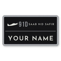 Thumbnail for Saab 91D Safir Patches - Rectangle + Name - Black Silver