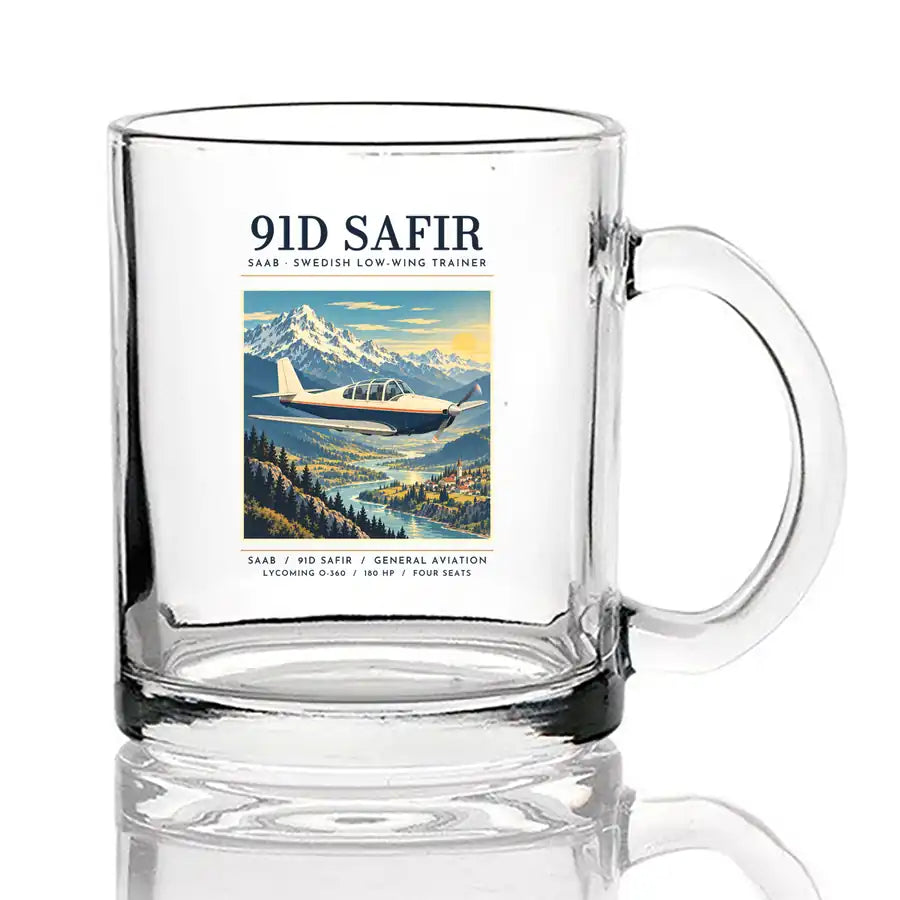 Saab 91D Safir - Poster - Coffee & Tea Glass