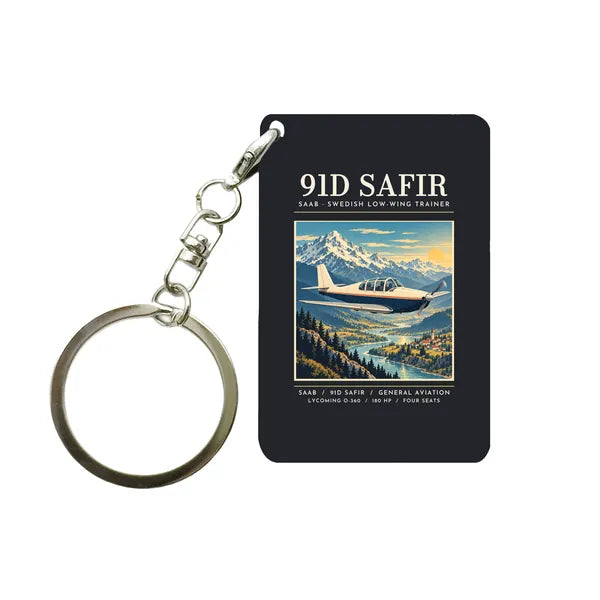 Saab 91D Safir - Poster - Key Chain - Black