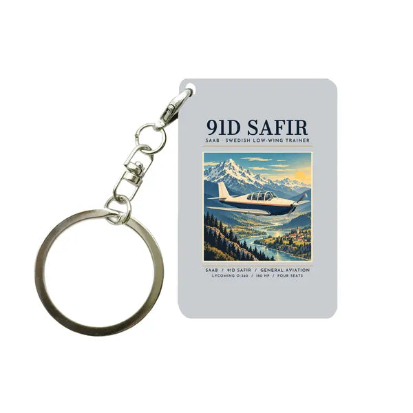 Saab 91D Safir - Poster - Key Chain - Light Gray