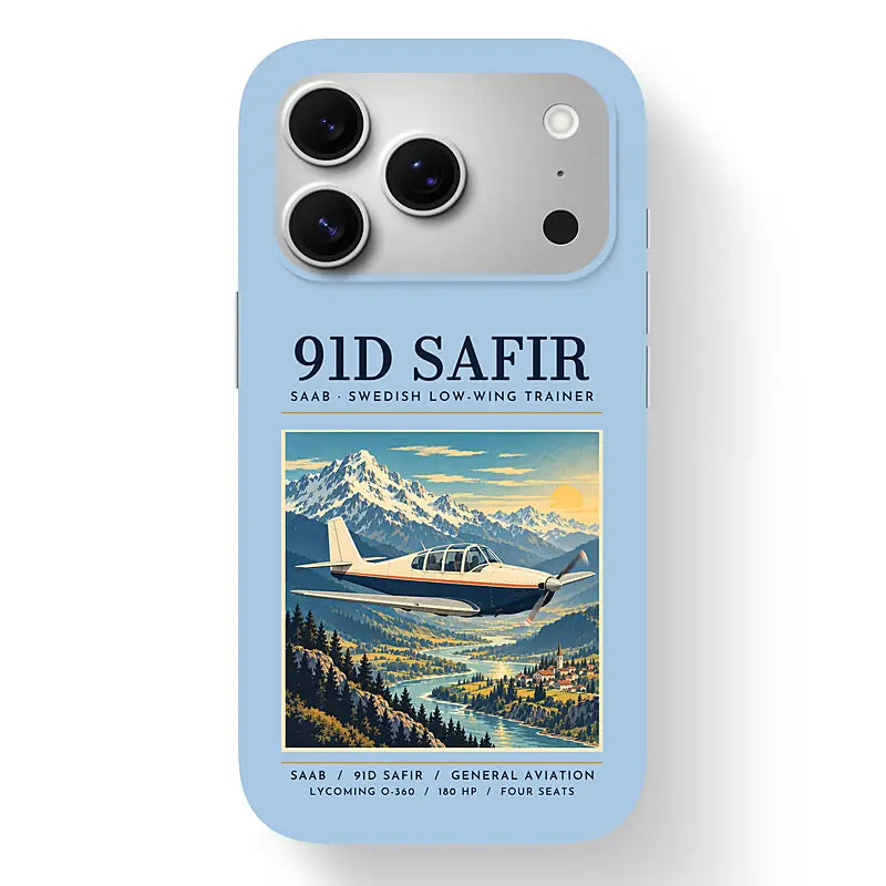 Saab 91D Safir - Poster - MagSafe iPhone 17 Pro - Light Blue