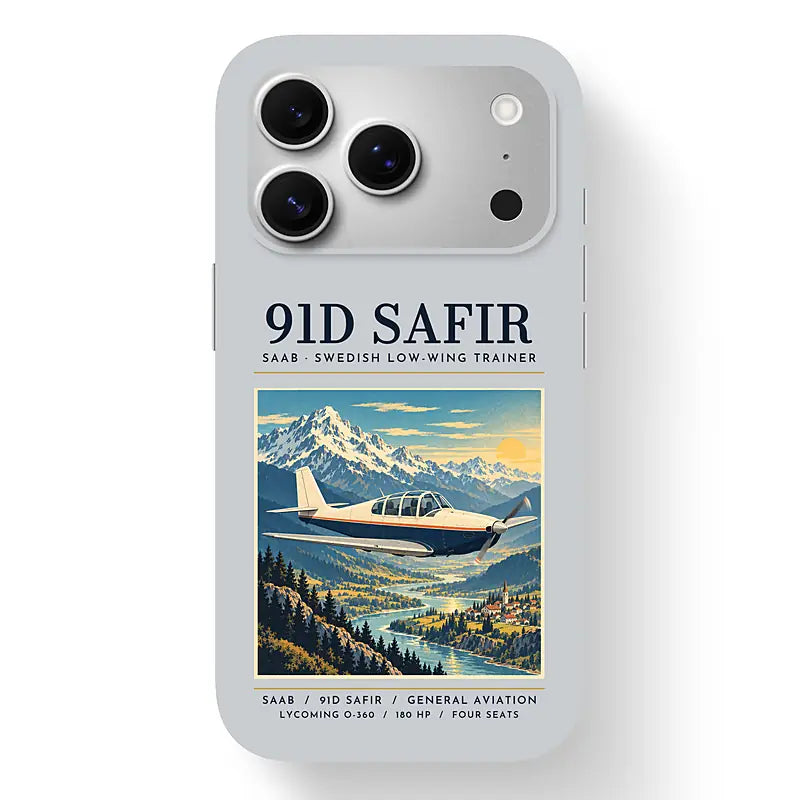 Saab 91D Safir - Poster - MagSafe iPhone 17 Pro - Light Gray