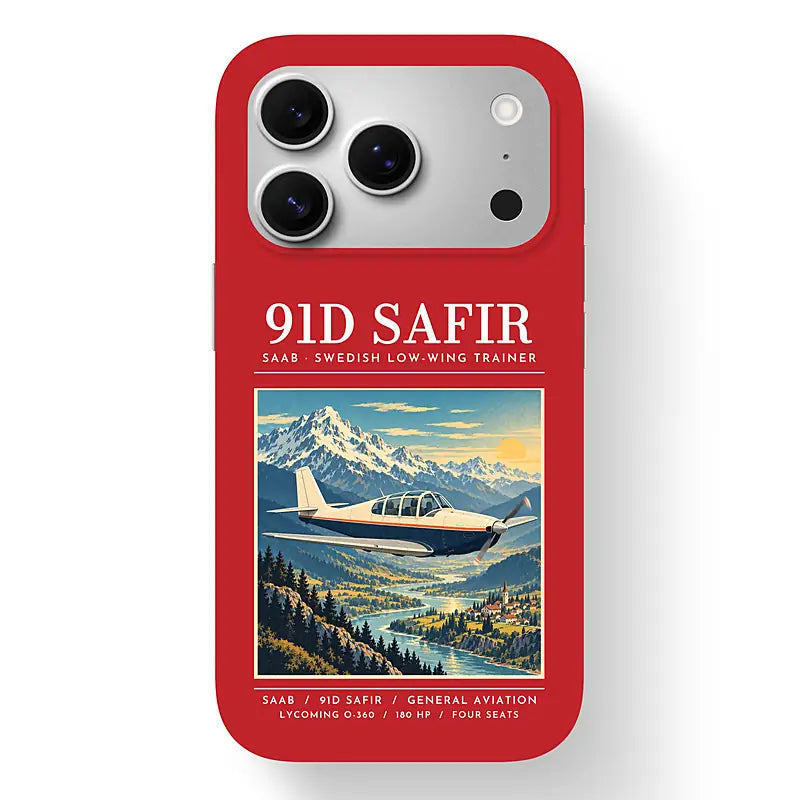 Saab 91D Safir - Poster - MagSafe iPhone 17 Pro - Red