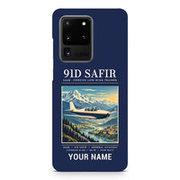 Thumbnail for Saab 91D Safir - Poster + Name - Samsung Case - Navy Blue